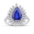 4,41 Carat Diamond Pear Sapphire Ring