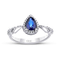0,83 Carat Diamond Sapphire Ring