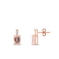 1.34 Carat Diamond Morganite Earrings