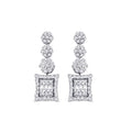 0.40 Carat Diamond Flower Baguette Earrings