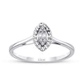 0.06 Carat Diamond Pear Baguette Ring