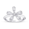0.23 Carat Diamond Baguette Flower Ring