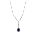 1.99 Carat Diamond Pear Sapphire Necklace