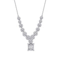 0.69 Carat Diamond Flower Baguette Necklace