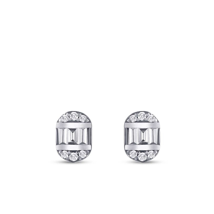 0.14 Carat Diamond Baguette Earrings