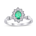 0,71 Carat Diamond Emerald Ring