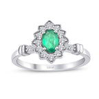 0,71 Carat Diamond Emerald Ring