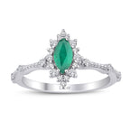 0,60 Carat Diamond Emerald Ring