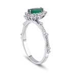 0,60 Carat Diamond Emerald Ring