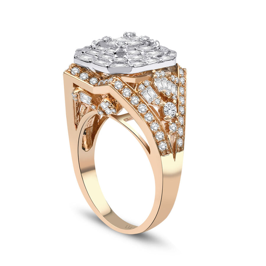 1,86 Carat Diamond Baguette Ring