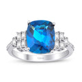 3,79 Carat Diamond Blue Topaz Ring
