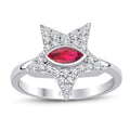 0,63 Carat Diamond Ruby Ring