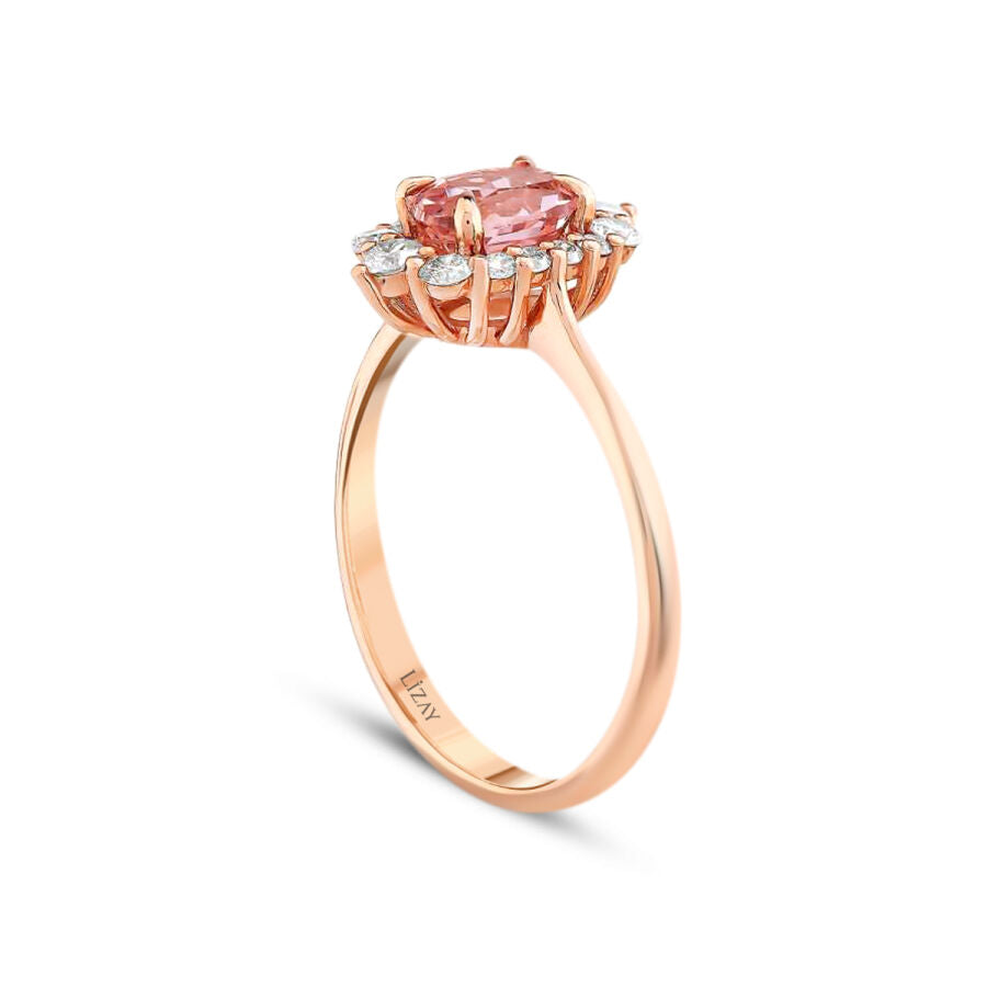 1,06 Carat Diamond Morganite Ring