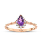 0,43 Carat Diamond Amethyst Stone Ring