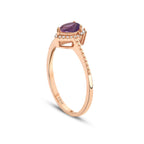 0,43 Carat Diamond Amethyst Stone Ring