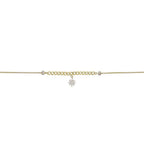 Gold Baguette Flower Anklet