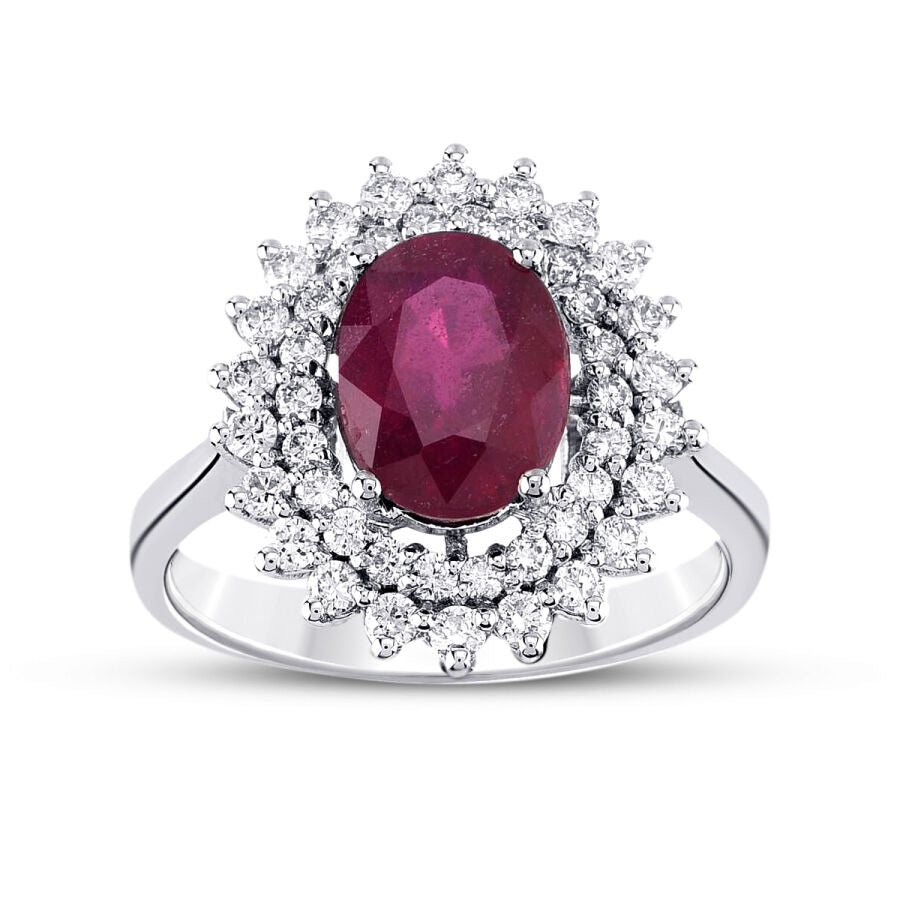 1,24 Carat Diamond Ruby Ring