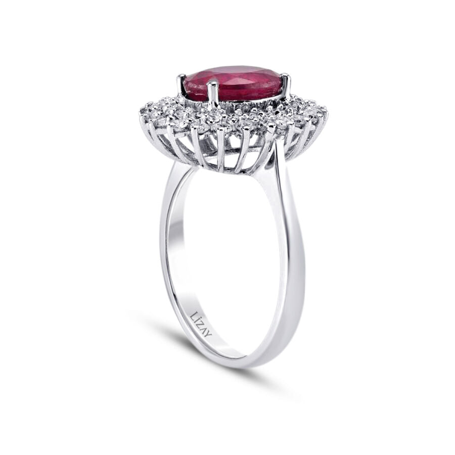 1,24 Carat Diamond Ruby Ring