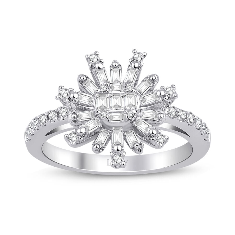0.64 Carat Diamond Baguette Ring