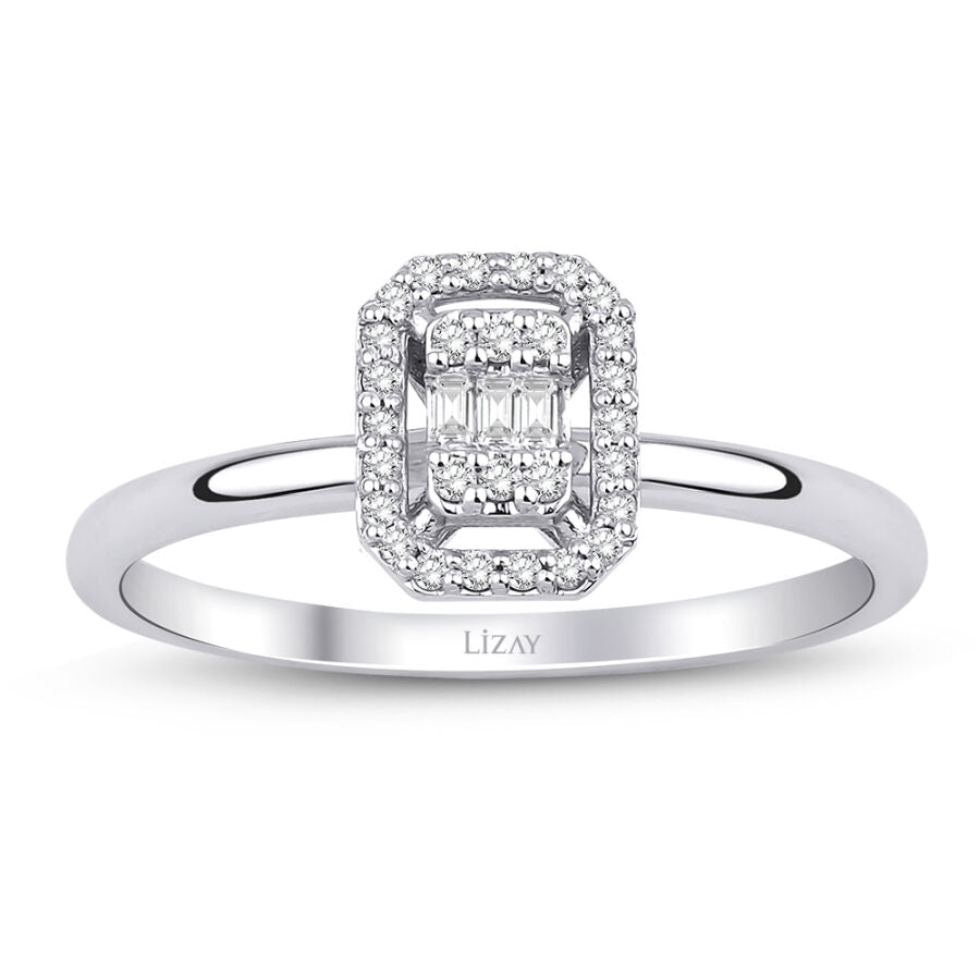 0,11 Carat Diamond Baguette Ring