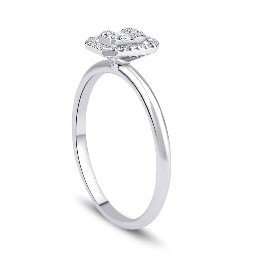 0,11 Carat Diamond Baguette Ring