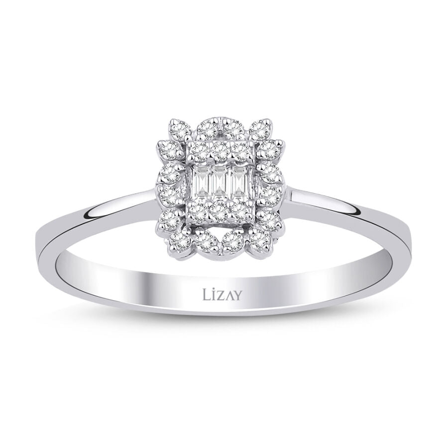 0.13 Carat Diamond Baguette Ring
