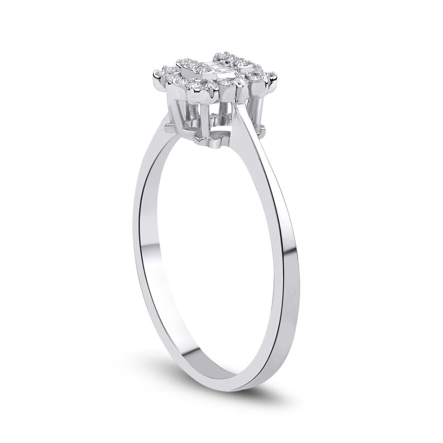 0.13 Carat Diamond Baguette Ring