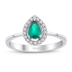 0,47 Carat Diamond Emerald Ring