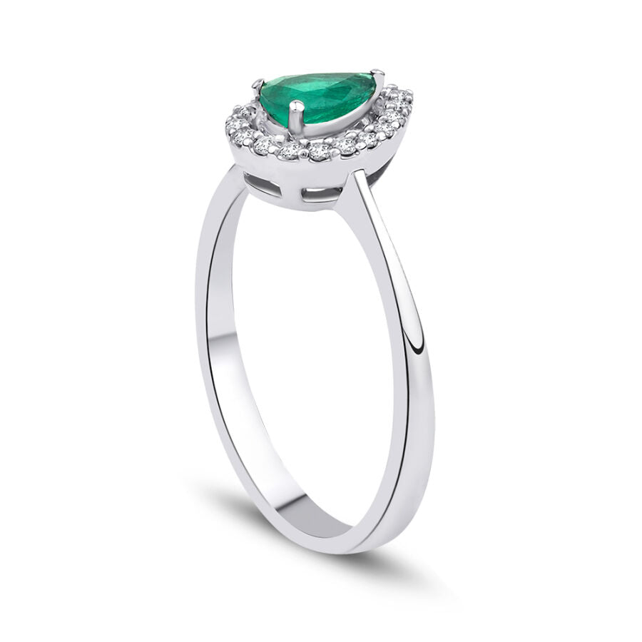 0,47 Carat Diamond Emerald Ring