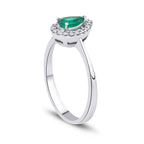 0,47 Carat Diamond Emerald Ring