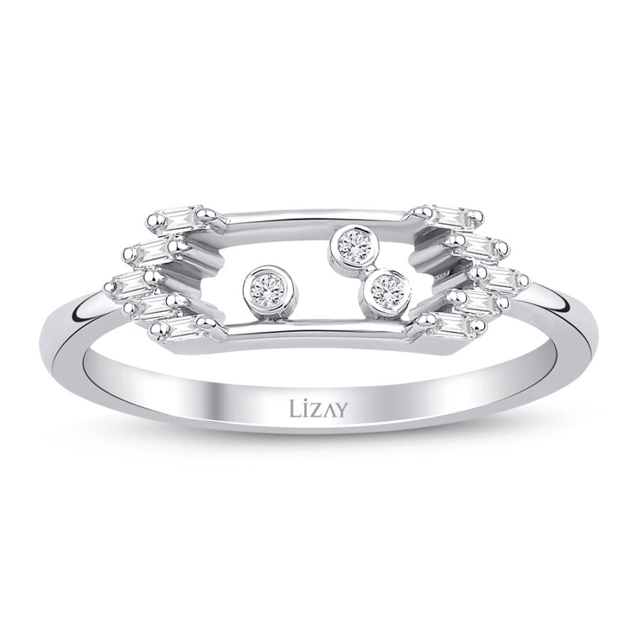 0,09 Carat Diamond Baguette Ring
