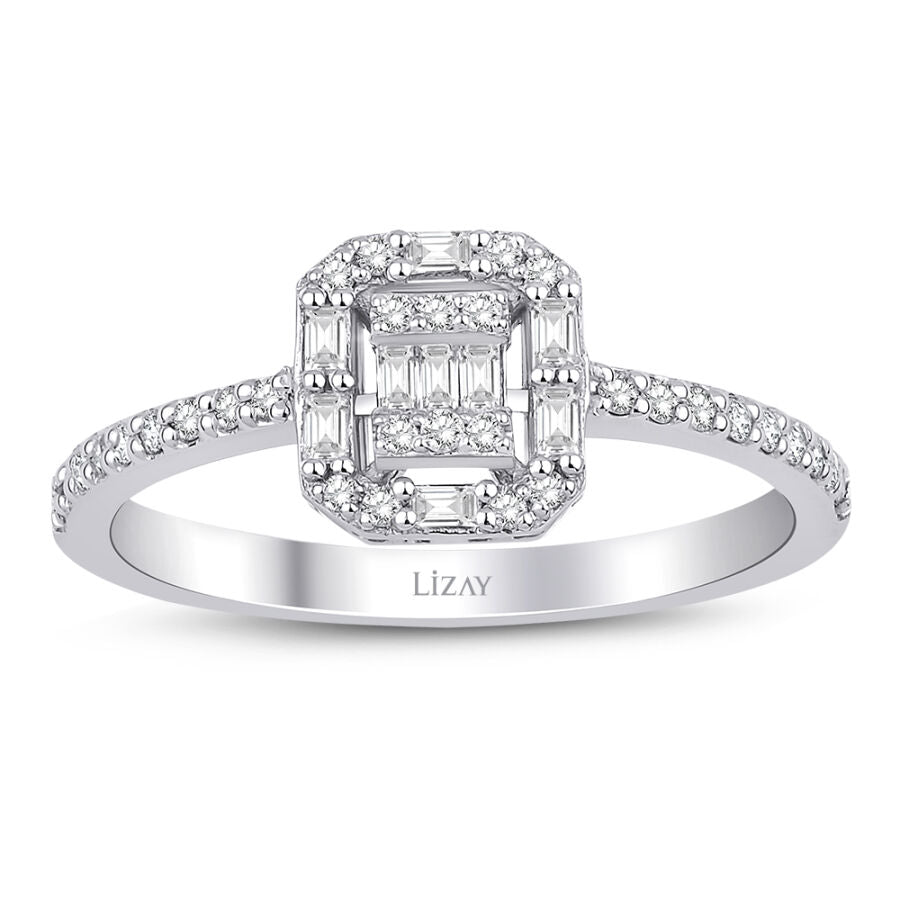 0,28 Carat Diamond Baguette Ring