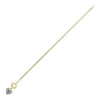 Gold Herringbone Heart Charm Bracelet