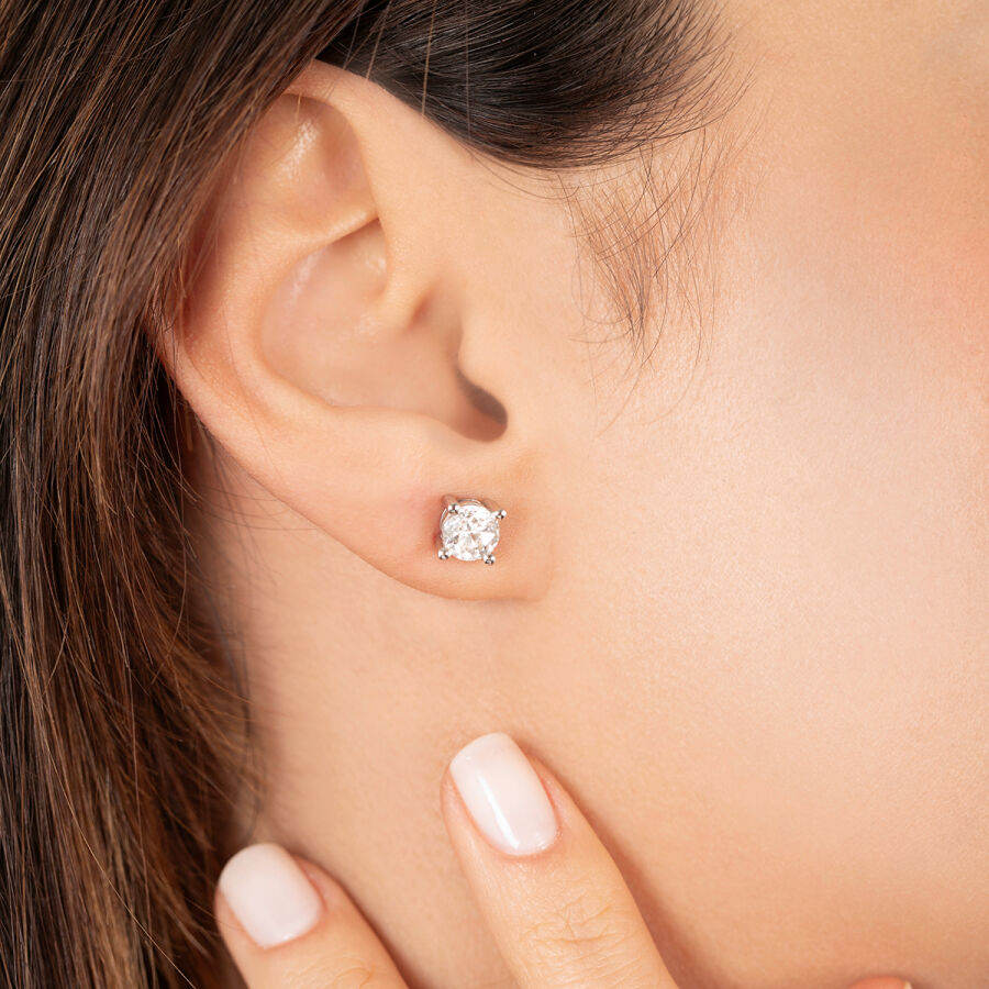 1,00 Carat Diamond Solitaire Earrings
