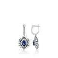 3,66 Carat Diamond Sapphire Earrings