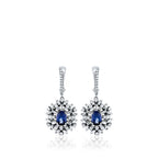 3,66 Carat Diamond Sapphire Earrings