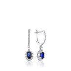 1,40 Carat Diamond Sapphire Earrings