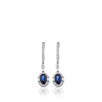 1,40 Carat Diamond Sapphire Earrings