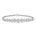 Gold Snowflake and Leaf Tennis Bracelet