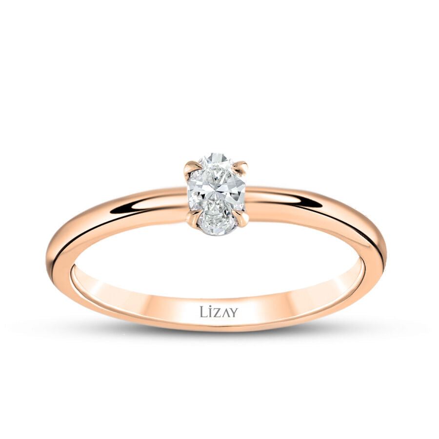 0,20 Carat Diamond Oval Solitaire Engagement Ring