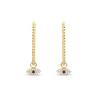 Gold Blue Eye Earrings