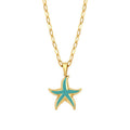 Gold Turquoise Starfish Necklace