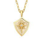 Gold North Star Enamel Necklace