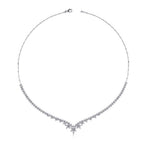 Gold Flower Figured Tennis Necklace