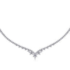 Gold Flower Figured Tennis Necklace