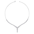 Gold Drop Flower Tennis Collar Necklace