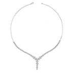 Gold Drop Flower Tennis Collar Necklace