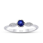 0,35 Carat Diamond Sapphire Ring