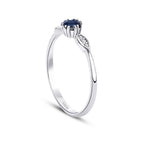 0,35 Carat Diamond Sapphire Ring