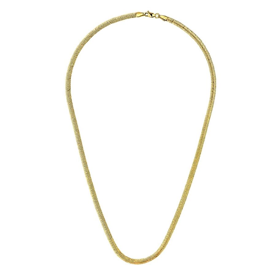 Gold Herringbone Chain Necklace